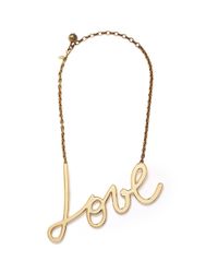 Lanvin | Metallic 'love' Necklace | Lyst