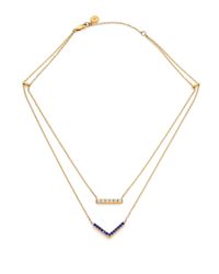 Michael Kors | Metallic Parisian Jewels Pavé Two-strand Necklace | Lyst