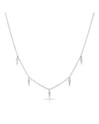 Anne Sisteron - 14kt White Gold Diamond Sistine Spike Necklace - Lyst