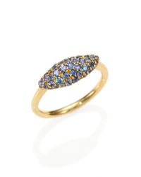 Alexis Bittar Fine | Metallic Sandy Beach Marquis Blue Grey Sapphire & 18k Yellow Gold Ring | Lyst