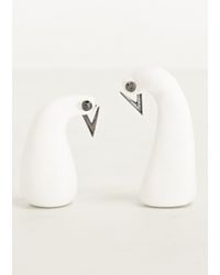 Nikos Koulis | Metallic Black Rhodium Triangular Cut Out Earrings | Lyst