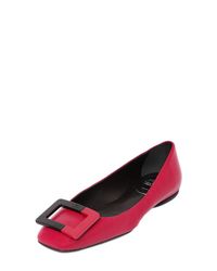 Roger Vivier | Red 10mm U Look Leather Ballerinas | Lyst