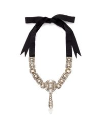 Erickson Beamon | Metallic 'temptress' Crystal Fringe Ribbon Necklace | Lyst
