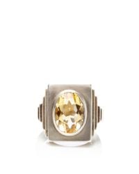Fd Gallery | Yellow Vintage Art Deco Citrine and Silver Ring By Belperron For Boivin | Lyst