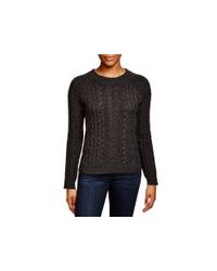 Aqua | Gray Cashmere Cashmere Chunky Cable Knit Sweater | Lyst
