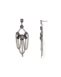 ABS By Allen Schwartz | Metallic Beaded Chain Chandelier Earrings | Lyst
