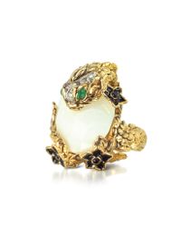 Roberto Cavalli - Metallic Carp Bouquet Wmoonstone Ring - Lyst