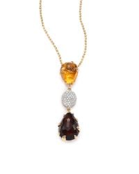 Phillips House | Metallic Sunset Citrine, Smoky Quartz, Diamond & 14k Yellow Gold Pendant Necklace | Lyst