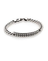 King Baby Studio | Metallic Sterling Silver Pyramid Stud Id Chain Bracelet for Men | Lyst