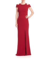 ABS By Allen Schwartz | Red Cut-out Crepe Gown | Lyst