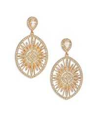 Adriana Orsini | Metallic Radiance Pavé Oval Drop Earrings/goldtone | Lyst