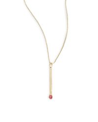 Sydney Evan | Metallic Ruby 14k Yellow Gold Matchstick Pendant Necklace | Lyst