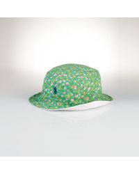 Polo ralph lauren Reversible Bucket Hat in Green for Men (Floral) | Lyst