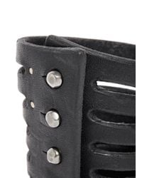 Rick Owens Black Half Megga Naked Leather Cuff