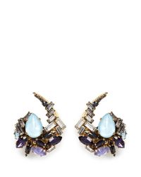 Erickson Beamon | Multicolor 'lady Of The Lake' Swarovski Crystal Swirl Earrings | Lyst