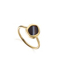 Monica Vinader | Black Atlantis Gem Mini Stacking Ring | Lyst