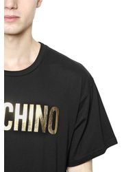 Moschino | Black Logo Printed Cotton Jersey T-shirt for Men | Lyst