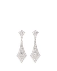 CZ by Kenneth Jay Lane | Metallic Cubic Zirconia Deco Drop Earrings | Lyst