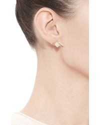 Fallon | Metallic Gold-plated Pave Barbed Wire Stud Earrings | Lyst