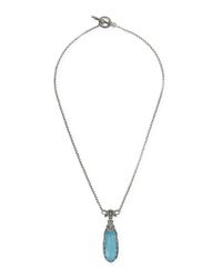 Lyst - Konstantino Turquoise & Rock Crystal Doublet Pendant Necklace in ...