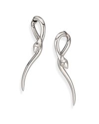 Iam By Ileana Makri | Metallic Grey Diamond Sterling Silver Boa Snake Earrings | Lyst