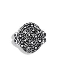 David Yurman | Metallic Cable Coil Ring With Diamonds | Lyst