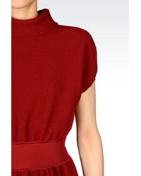 Emporio Armani | Red Dress In Virgin Wool | Lyst