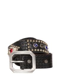 HTC Hollywood Trading Company | Black Studded & Embossed Leather Belt for Men | Lyst