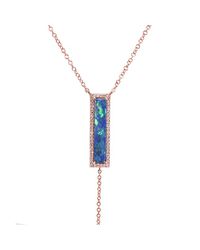 Anne Sisteron | Blue 14kt White Gold Diamond Turquoise Triple Triangle Necklace | Lyst