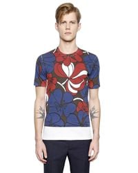 Marni | Blue Floral Printed Cotton Jersey T-shirt for Men | Lyst