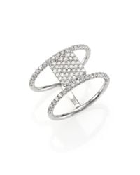 Meira T | Diamond & 14k White Gold Double-band Ring | Lyst