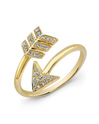 Anne Sisteron - Metallic 14kt Yellow Gold Diamond Wrap Around Arrow Ring - Lyst