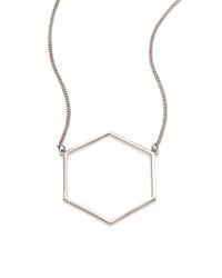 Marc By Marc Jacobs | Metallic Hexagon Pendant Necklace | Lyst