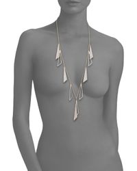 ABS By Allen Schwartz | Metallic Gold Coast Glitter Shake Station Necklace | Lyst