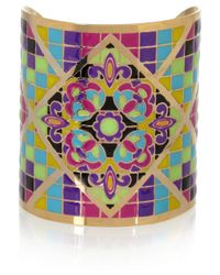 Noir Jewelry Metallic Acapulco Enameled Goldplated Cuff