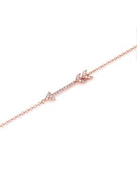 Anne Sisteron - Pink 14kt Rose Gold Diamond Arrow Bracelet - Lyst
