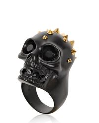 Alexander McQueen | Metallic Studded Skull Brass Ring | Lyst
