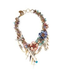 Erickson Beamon | Multicolor 'iron Butterfly' Mix Appliqué Safety Pin Necklace | Lyst