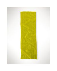 Polo Ralph Lauren | Yellow Classic Cabled Cashmere Scarf | Lyst