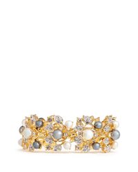 Kenneth Jay Lane | Multicolor Crystal Pearl Vine Cuff | Lyst