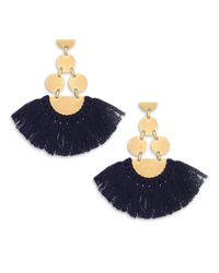 Tory Burch | Metallic Fringed Disc Drop Earrings | Lyst