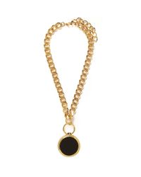 Toga | Metallic Round Leather Locket Chain Necklace | Lyst