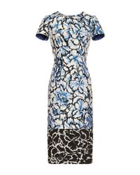 Carolina Herrera | Black Floral Printed Sheath Dress | Lyst