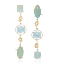 Jordan Alexander | Blue Mo Exclusive: One Of A Kind 18k Gold Aquamarine And Beryl Earrings | Lyst