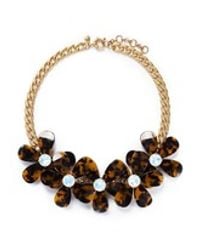 J.Crew | Brown Tortoise Flower Necklace | Lyst