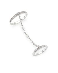 Jacquie Aiche | Metallic Diamond & 14k White Gold Peaked Chain Ring | Lyst