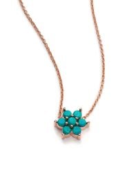 Ginette NY | Metallic Fallen Sky Turquoise & 18k Rose Gold Star Necklace | Lyst
