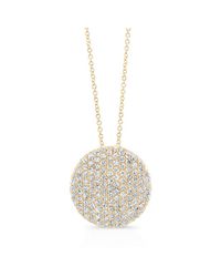 Anne Sisteron - Metallic 14kt Yellow Gold Diamond Luxe Disc Necklace - Lyst
