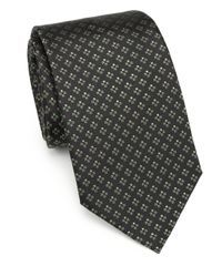 Armani | Brown Cross Print Silk Tie for Men | Lyst