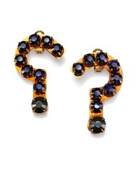 Stella McCartney | Metallic Jeweled Question Mark Earrings | Lyst
